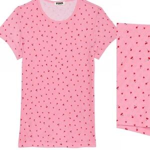 VS PINK Heart Pajama Tee M